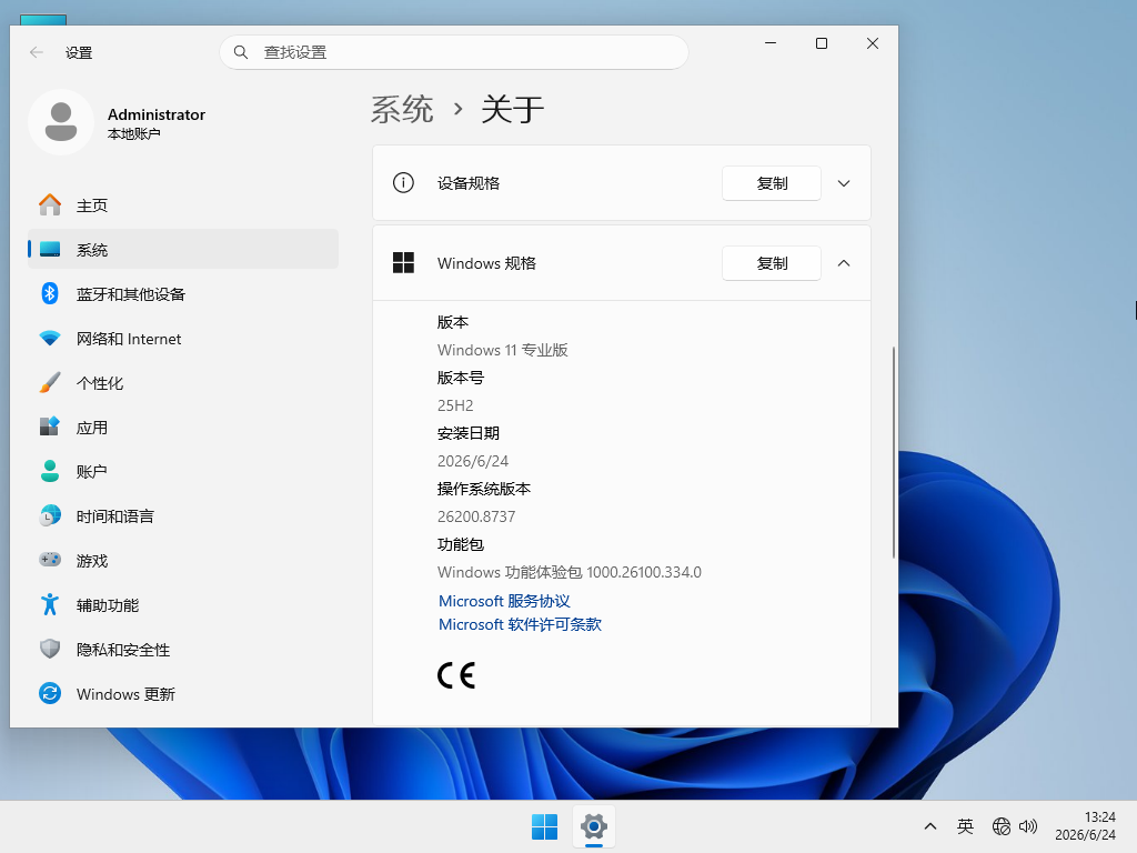 Win11 25H2最新版下载-2026年Win11 25H2(26200.8737)下载